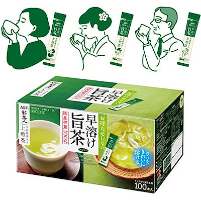 他サイト： AGF(エージーエフ) 新茶人 早溶け旨茶 宇治抹茶入り上煎茶 スティック 100本 【 お茶 スティック 】【 粉末緑茶 】【 ティーバッグ不要 】 0.8グラム (x 100)の商品画像