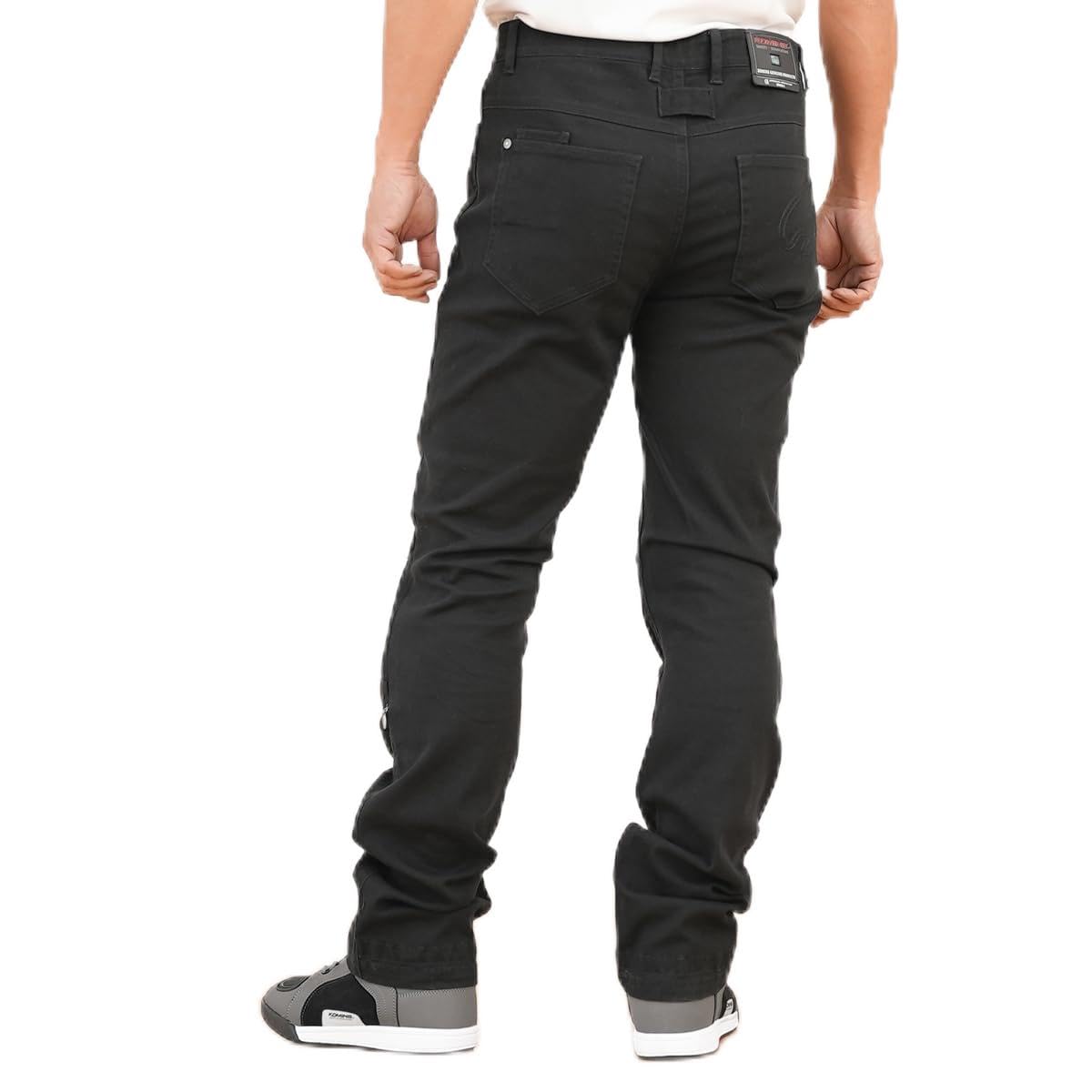 コミネ 2025モデル WJ-7325R エニグマライトプロテクトジーンズ バイク用 春夏秋向け CEプロテクター ストレッチ Cotton Black L/32