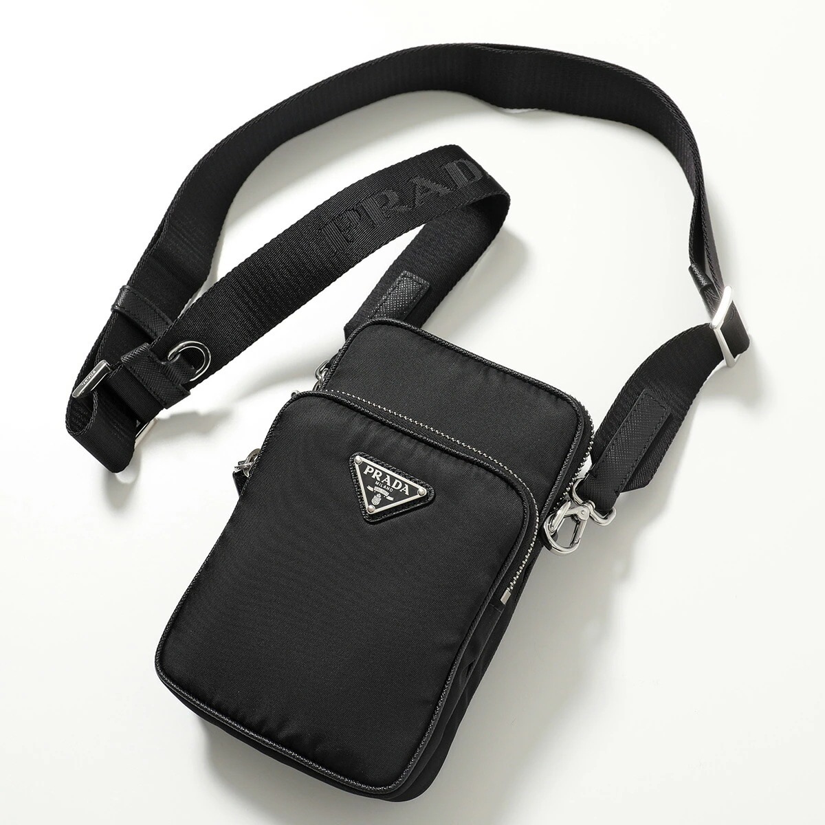 PRADA プラダ フォンケース 2ZT066 2DMH メンズ ナイロン ショルダーバッグ トライアングルロゴ ポシェット クロスボディ 鞄 F0002/NERO