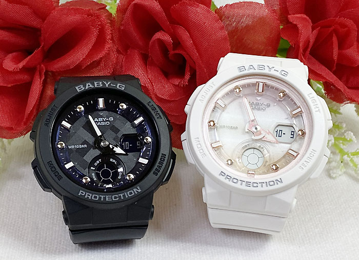 ペアウオッチ BABY-G ベビーG レディース ペア腕時計 カシオ 2本セット 双子コーデ BGA-250-1AJF BGA-250-7A2JF お付けいたします 　ブランド 婚約 夫婦 高級