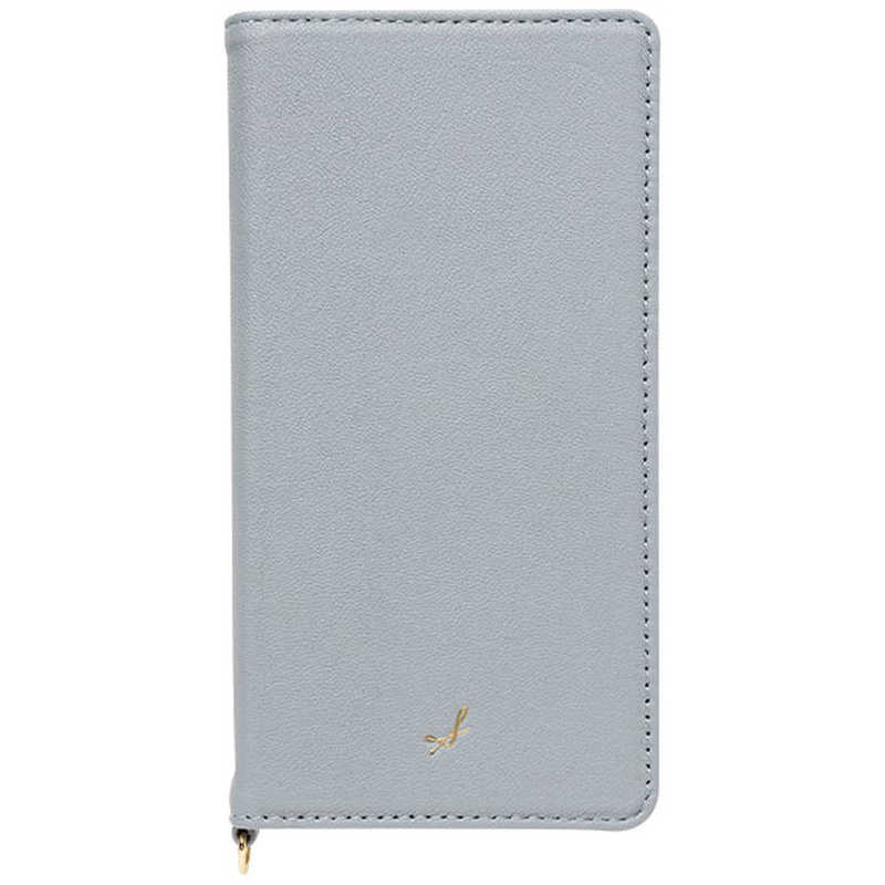 HAMEE　［iPhone 15(6.1インチ)専用］salisty noble レザーダイアリーケース スモーキーブルー　669-961179