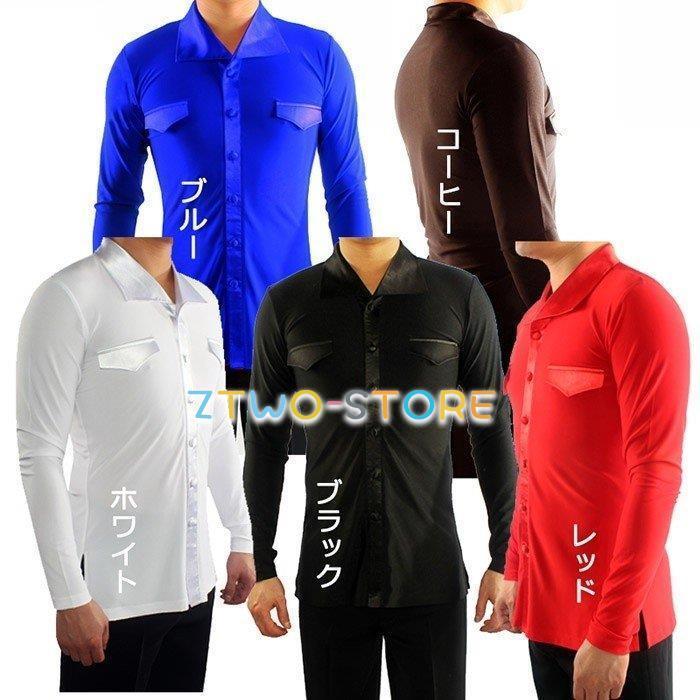 男性社交ダンス衣装 ブラック 4colors 競技用 ラテンダンスシャツ メンズラテンシャツ 男性用 ダンスウェア 練習着 ラテン ルンバ チャチャチャ