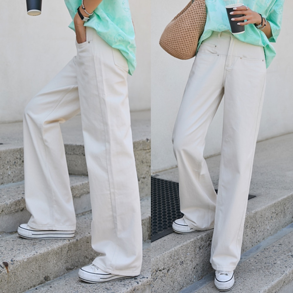 (ナーク21) (S~XL) ソフトクリームカラーワイドパンツ NK41-P-19