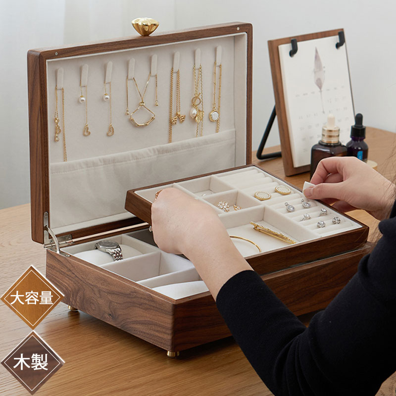ジュエリーボックス 木製 鍵付き アンティーク ジュエリーケース 姫系 アクセサリーケース 大容量 可愛い ネックレス アクセサリー プレゼント