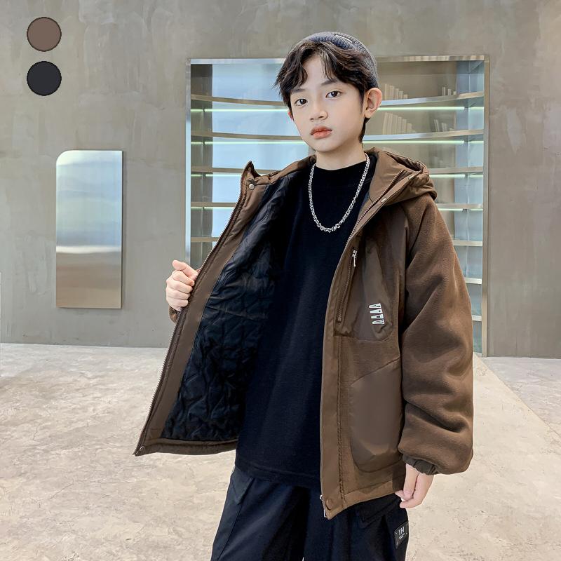 ジャケット 子供 コート キッズ 長袖 男の子 子供服 ボア アウトドア ゆたり ジャンパー オシャレ 厚手 防寒 冬 通学 通園 ブラウン ブラック