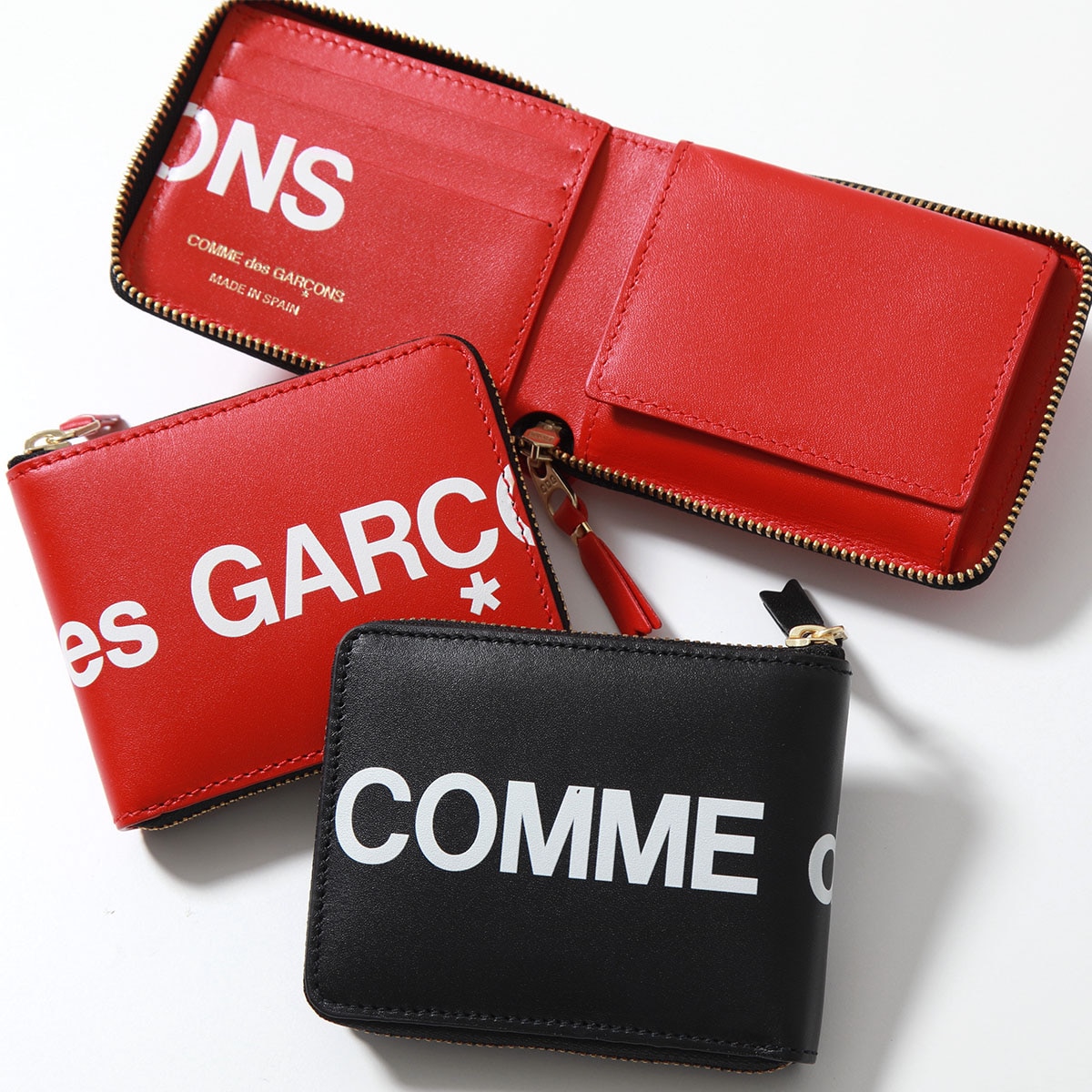 COMME des GARCONS コムデギャルソン 二つ折り財布 HUGE LOGO SA7100HL メンズ レディース ラウンドファスナー 小銭入れ付 ロゴ カラー2色