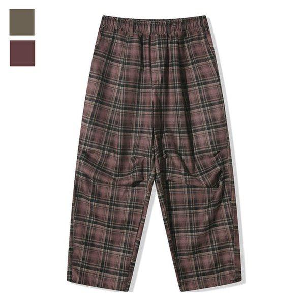 メンズ季節の変わり目エディション レーヨンチェックパンツ AC-PTA-Q078-ワイン