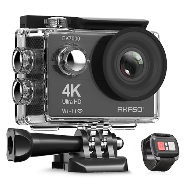 AKASO EK7000アクションカメラ 4K 2000万画素 30M防水 水中カメラ WiFi搭載 リモコン付き 2インチ液晶画面
