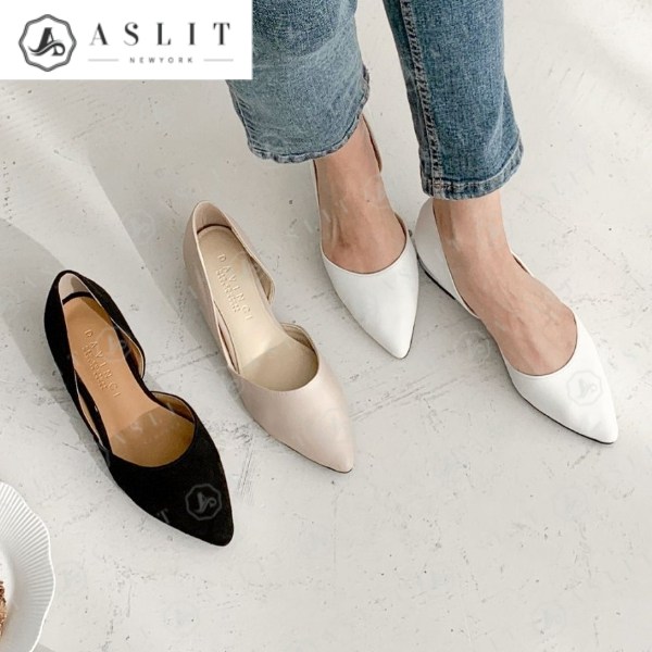 インサイド オープン レディース フラットシューズ 短靴 2cm フラットシューズ