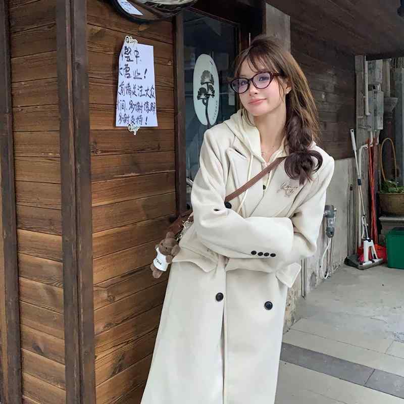 秋冬 コーデ レディース ファッション オシャレ 服 カワイイ シンプル 大人カワイイ 大きいサイズ ハイエンド ウール コート 韓国スタイル 5,082円