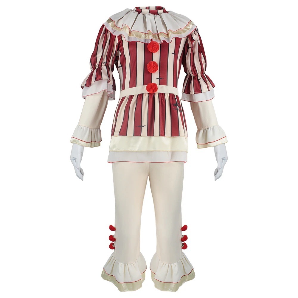 K1369ハロウィーンcosゲームユニフォームホラー邪悪clownピエロコスプレコスチューム
