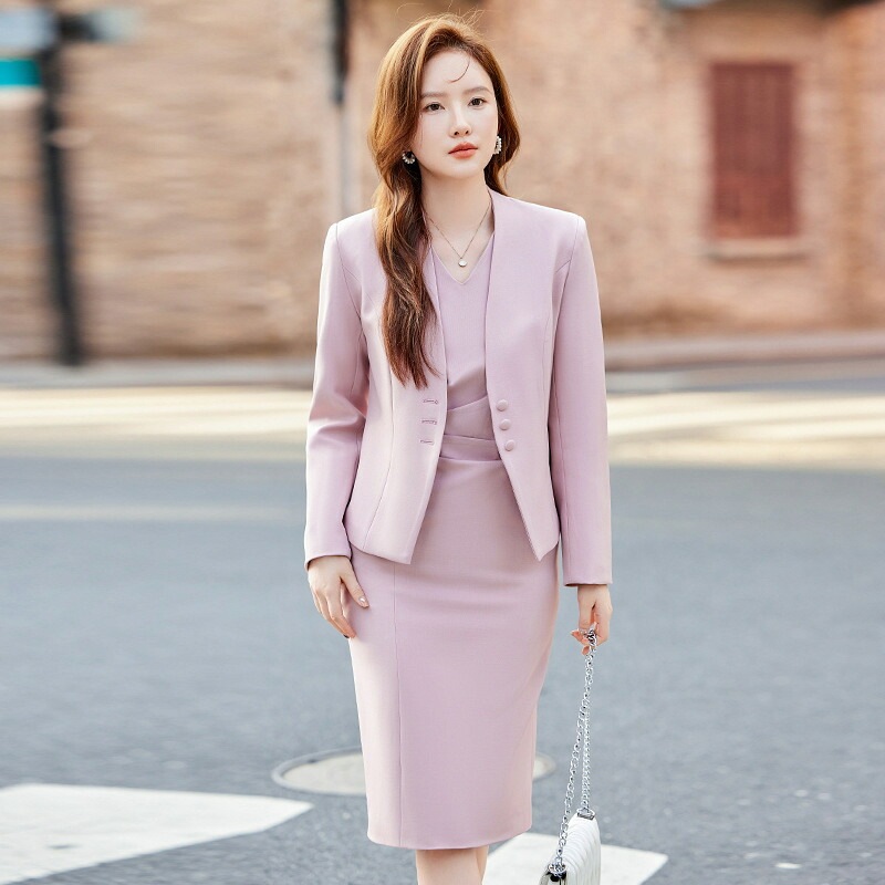 ジャケット レディース 無地 グレー ショート丈 小柄 春秋 ビジネス スタイル 新作