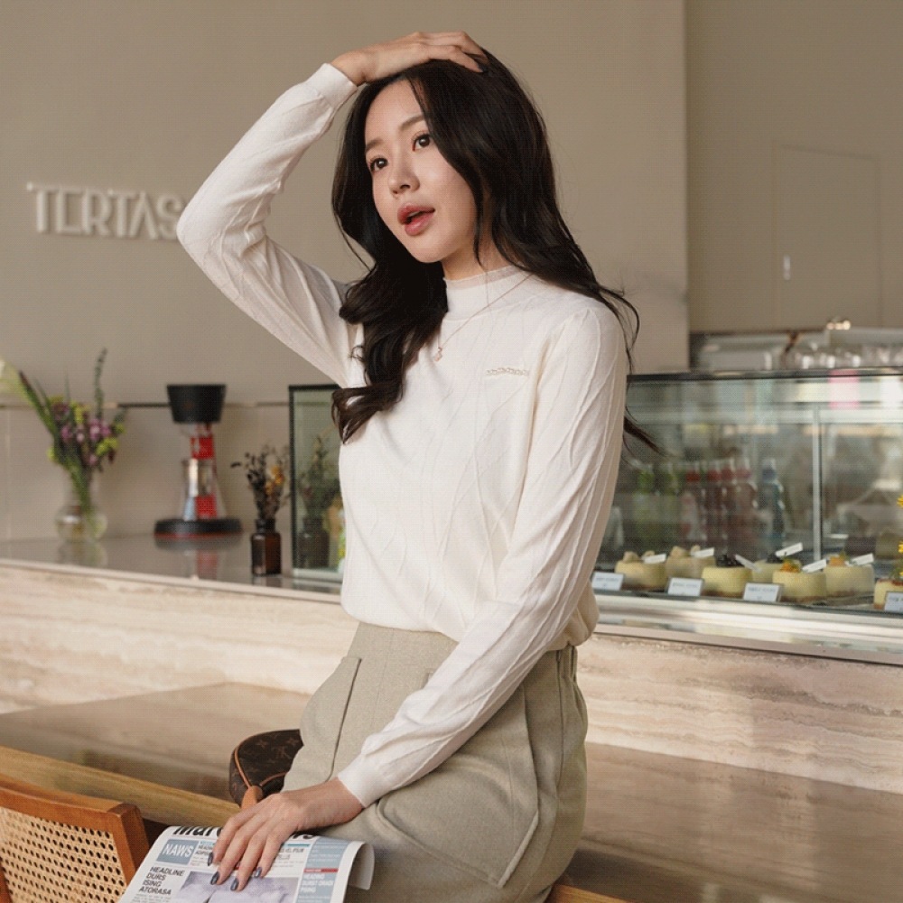 クリック＆ファニーシャーレットレースビスコースパールニット