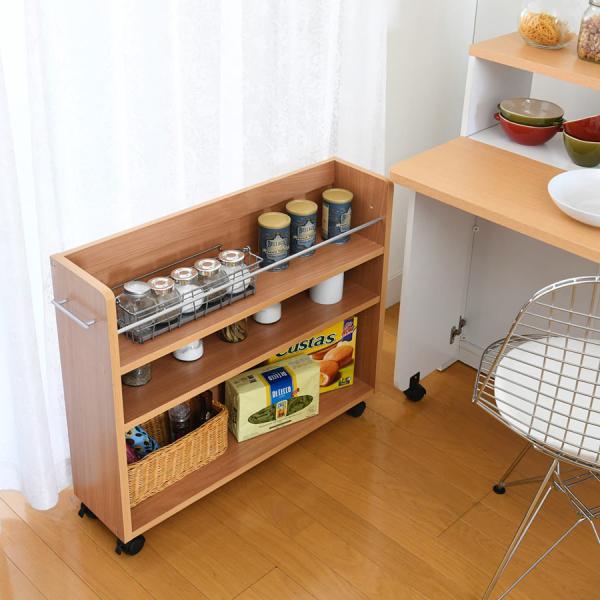 収納棚 収納ラック ワイド 幅広 キャスター付き スリム クローゼット 押入れ収納 すき間収納 隙間収納 本棚 キッチンラック ワゴン 日用品 雑貨類 サイドラック