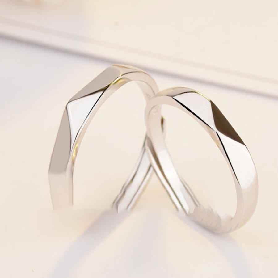 ペアリング フリーサイズ 指輪 シンプル 男女兼用 シルバー925 プラチナ仕上げ ペアリング 結婚指輪 母の日ギフト