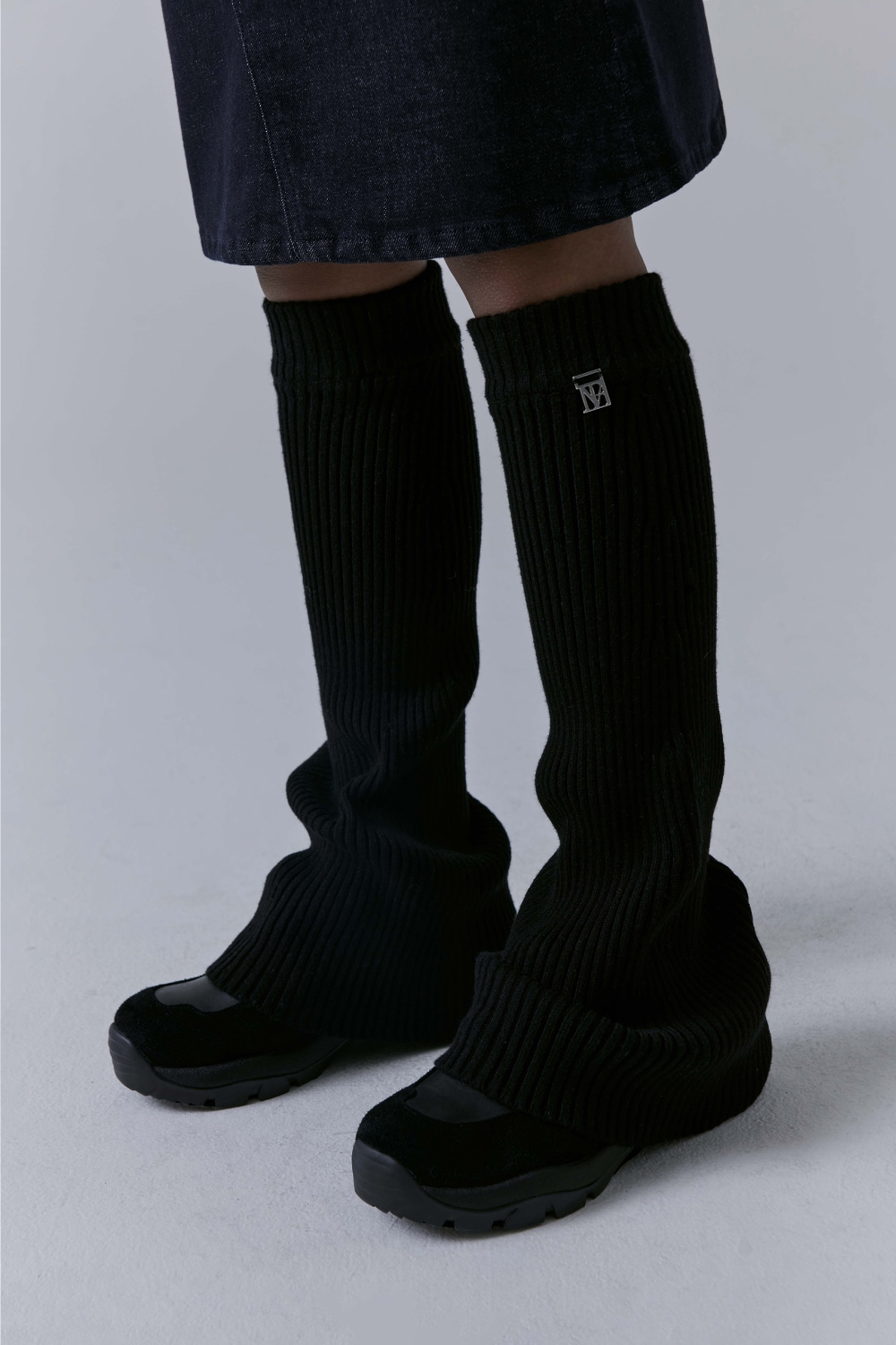 【TREEMINGBIRD】 WIDE KNIT LEG WARMER : BLACK