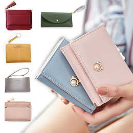 💖ミニ財布期間限定特価💖新タイプ追加★ ミニ財布集合★財布 レディース財布 パール ネコ プレゼント女の子 財布 レディース 二つ折り 小銭入れ 高級 レザー ラウンドファスナ コンパクト