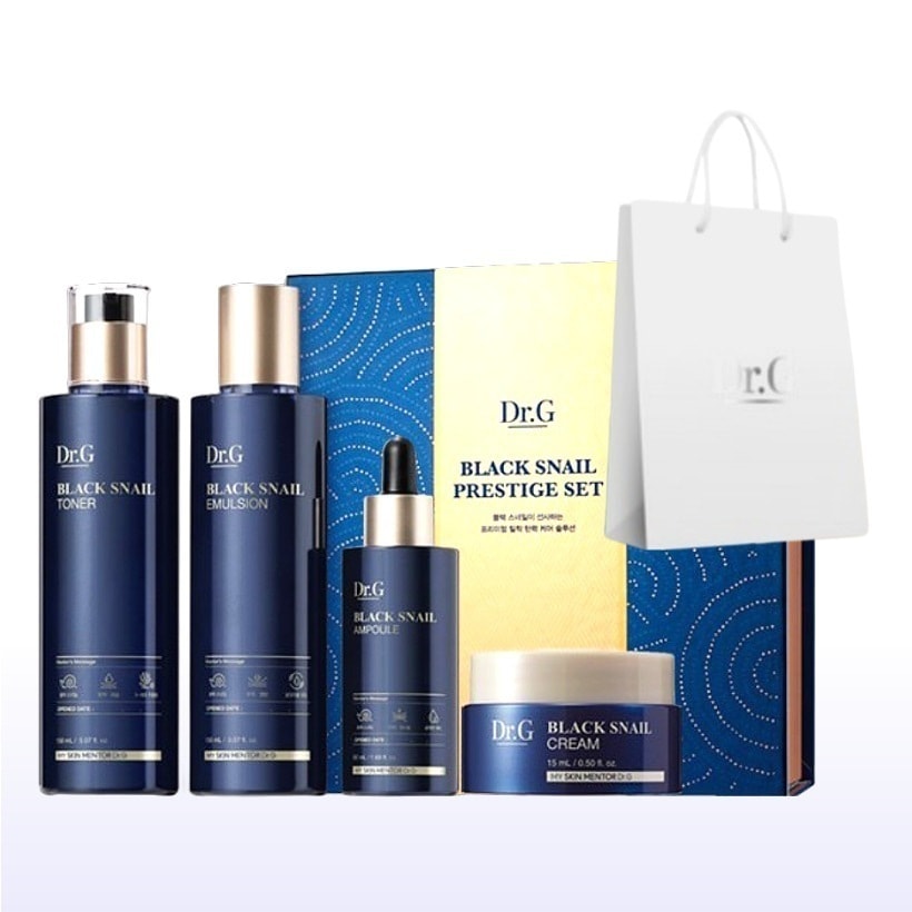 [4点セット] ブラック スネイル プレステージ トナー + エマルジョン + アンプル + クリーム 15ml /韓国人気コスメ カタツムリクリーム ブラックスネイルクリーム コスメギフト