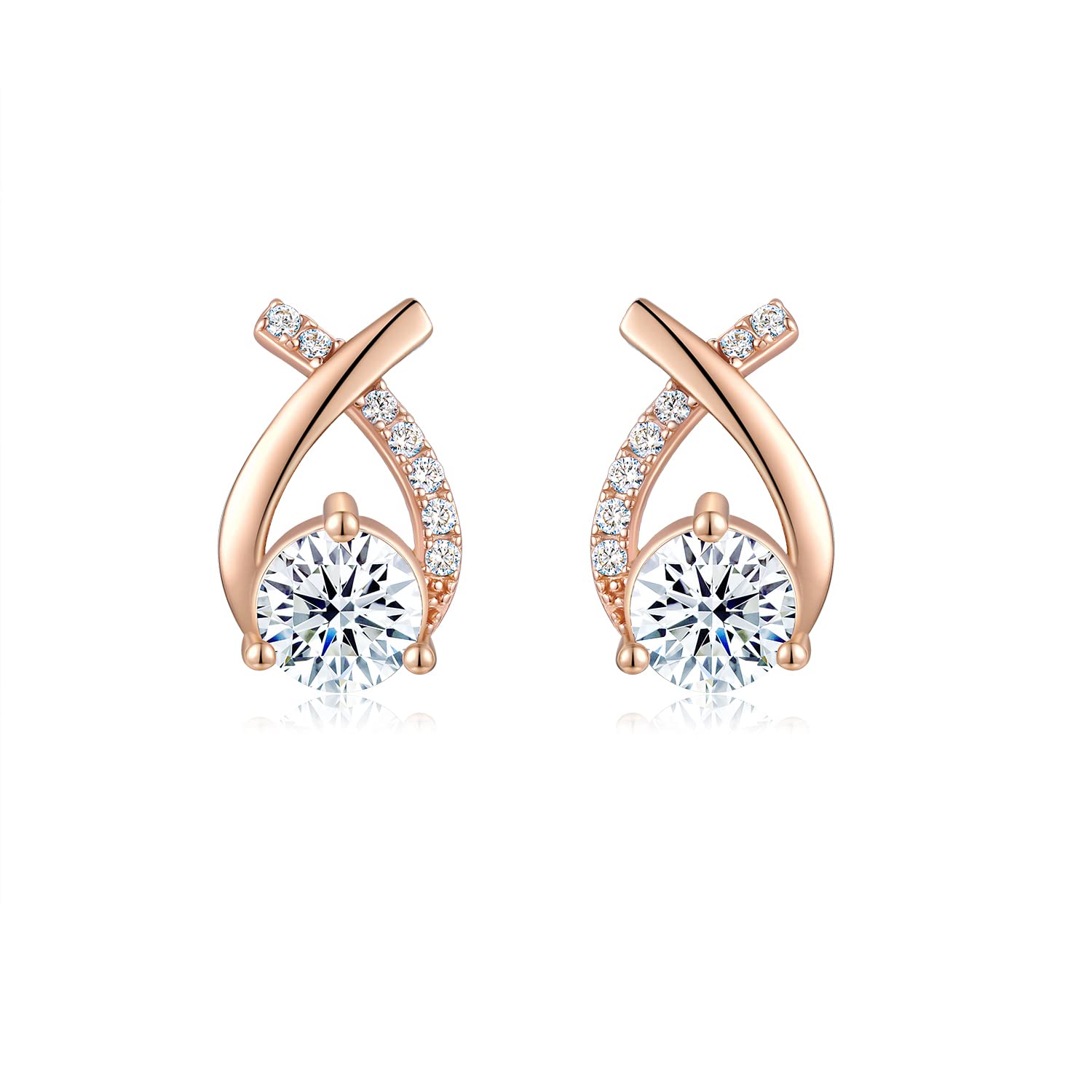 37.2Cレディースピアス 18Kコーディングシルバー925 ジルコニアピアス 幸運鯉 (ピンクゴールド)母の日 ピアス アクセサリークリスマス ピアス 