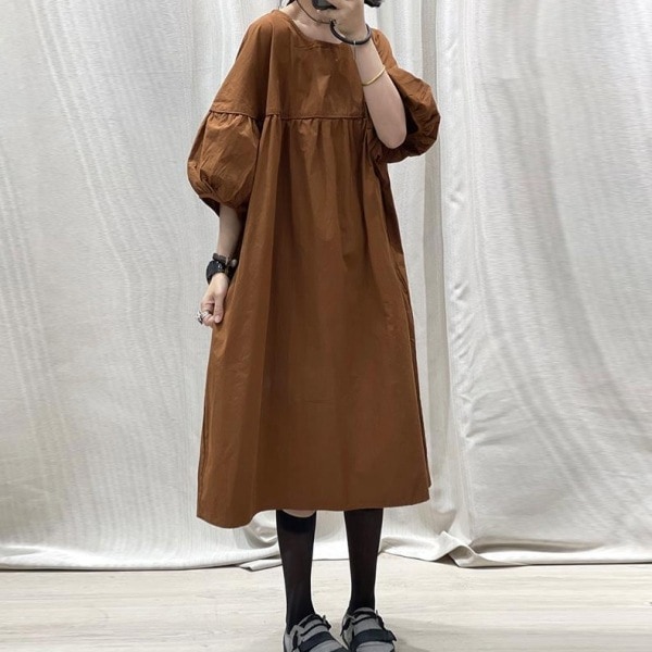 【買わなきゃ損】 オーダー定制Aライン ランタンスリーブギャザー Aラインカジュアルワンピース