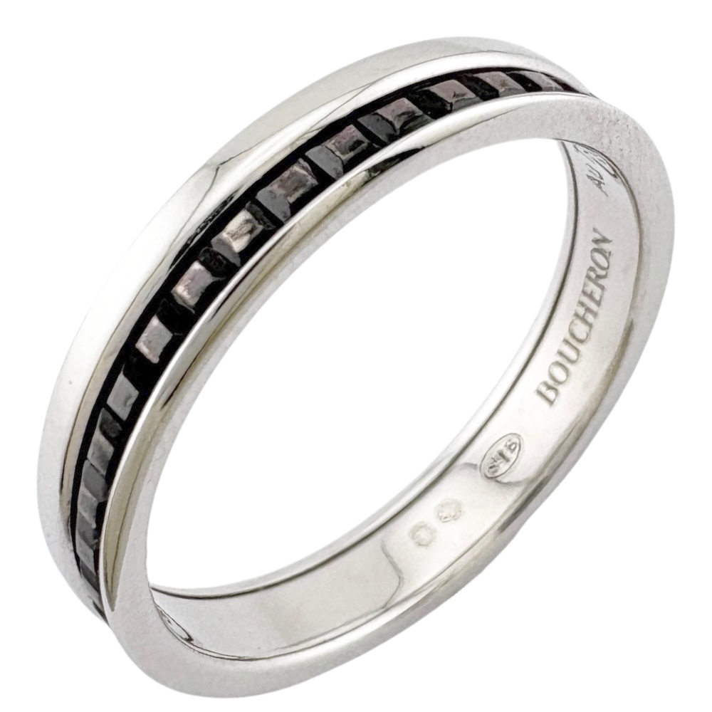ブシュロン キャトルブラック リング 指輪 14.5号 18金 K18ホワイトゴールド Boucheron 中古 美品