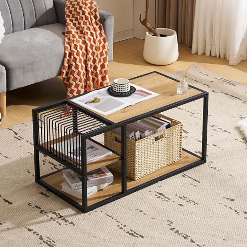 【国内即日発送】センターテーブル ローテーブル 収納付き 収納棚 おしゃれ スチール脚 リビングテーブル コンパクト 幅90cm カフェテーブル ソファテーブル マガジンラック付き