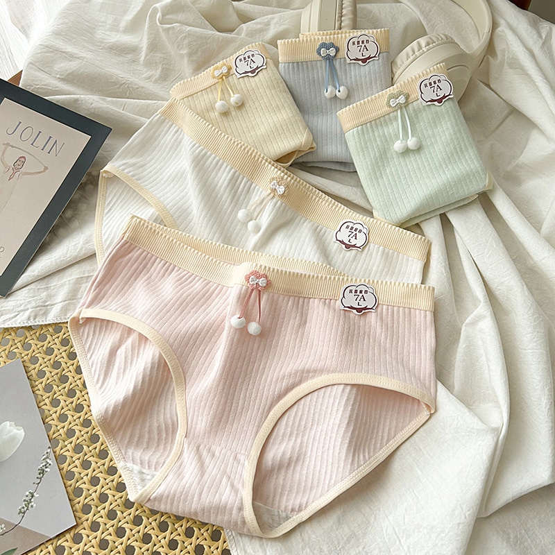 10個セット 純綿快適通気学生少女毛玉全綿股間中腰レディース三角パンツシンプル通気快適