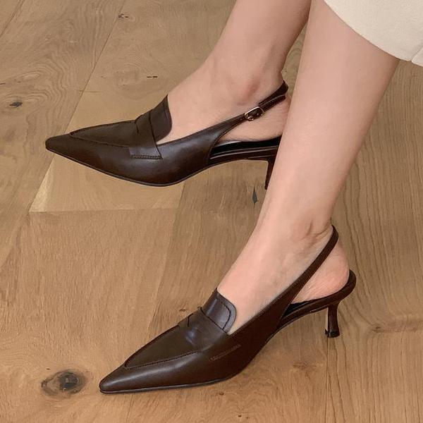 女性スティレットヒール スリングバックヒール 5cm