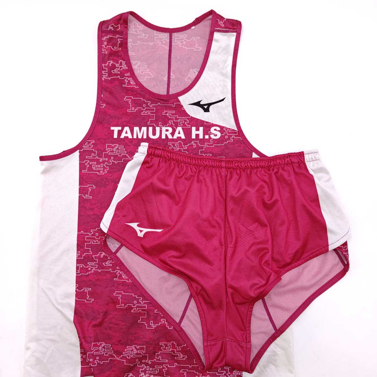 【中古】[上下セット] ミズノ 福島県 田村高校 陸上部 サブ ユニフォーム L MIZUNO 支給品