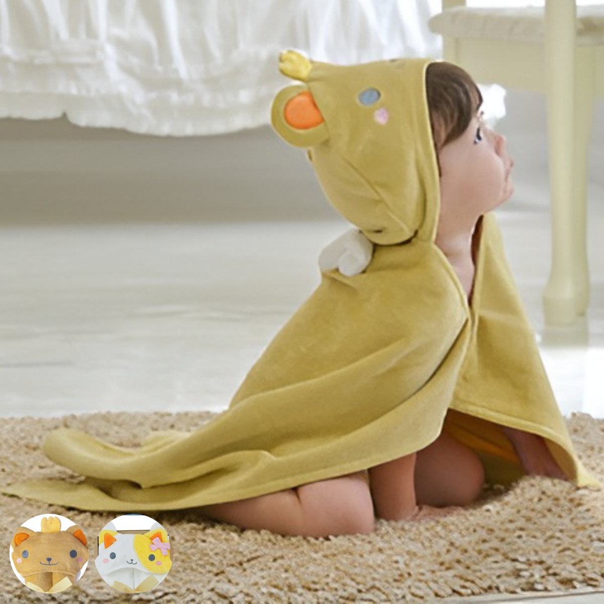 ベビータオル フード バスタオル 出産祝い おくるみ フード付きバスタオル フード付 ベビーバスローブ 綿100％ コットン ベビー 赤ちゃん プレゼント 湯上りバスタオル バスポンチョ