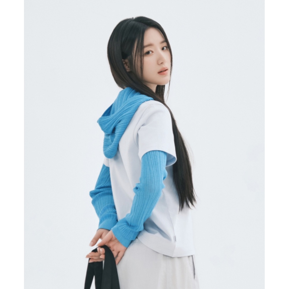 COVERNAT 女性用シアーパーカーニットブルー