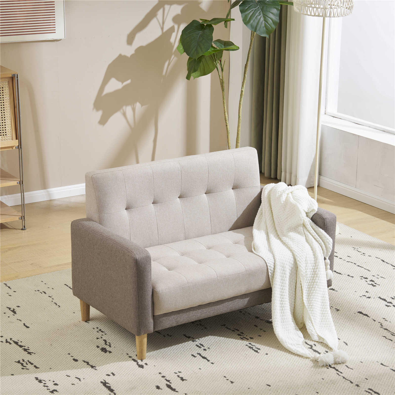 【日本国内出荷-3日で配達】韓国版 ソファー 二人がけソファー 2人掛け 幅105cm高さ12cmリビングソファ 肘付き ロボット掃除機も通れる かんたん組立 1人用にも おしゃれ かわいい DJYC 13,721円