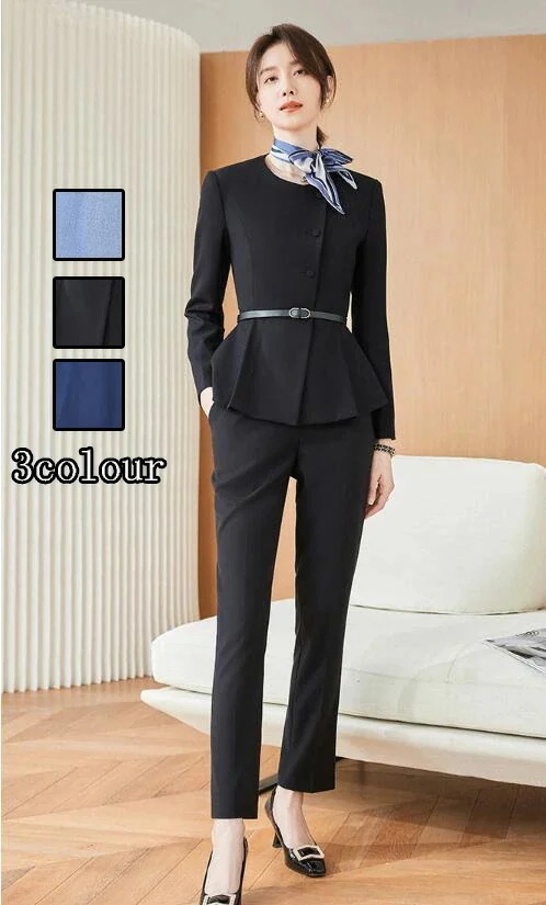 洗えるスーツ 着痩せ レディース フォーマル セットアップ 通勤 OL トップス+パンツ/スカート 2点セット ママ 入学式 卒業式 カジュアル ビジネス パンツスーツ 結婚式 オフィス セレモニース
