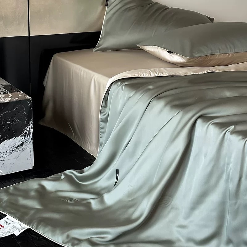 クラスa 60年代オーキッドテニス夏キルト4ピースサマーソリッドカラーダブルペアクールな絹のスリムスリーミングエアコンキルト夏クールキルト