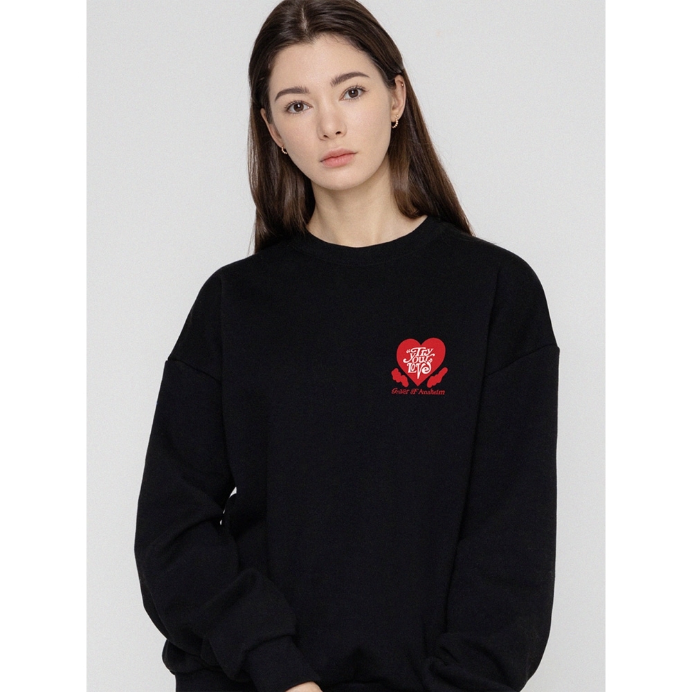 GRAVER TYL ハートロゴスウェットシャツブラック