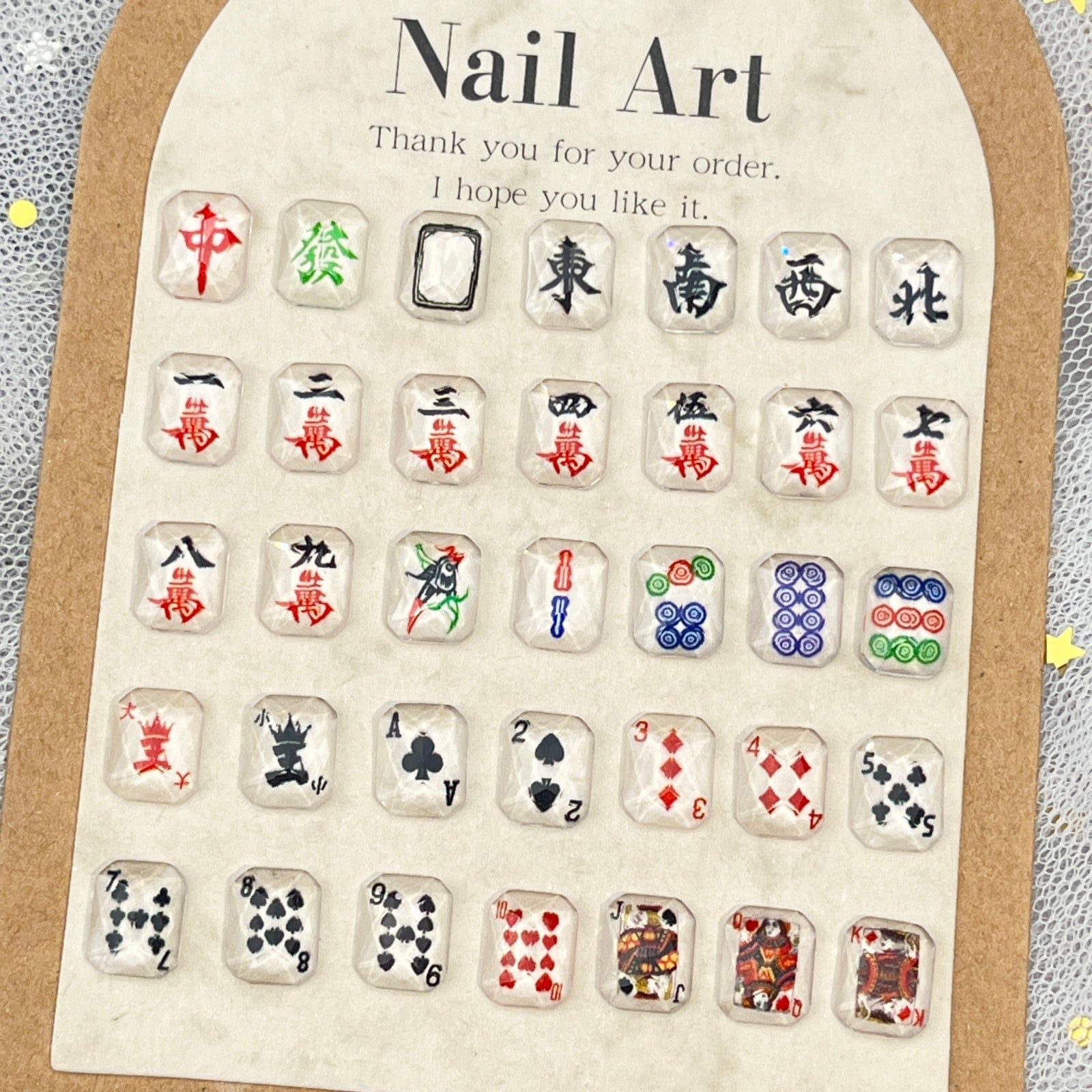 【20個】新年のトランプカートゥーンネイルアクセサリー氷透創意麻雀金持ちになる赤い樹脂ドリルdiyを着て甲のアクセサリーをつける