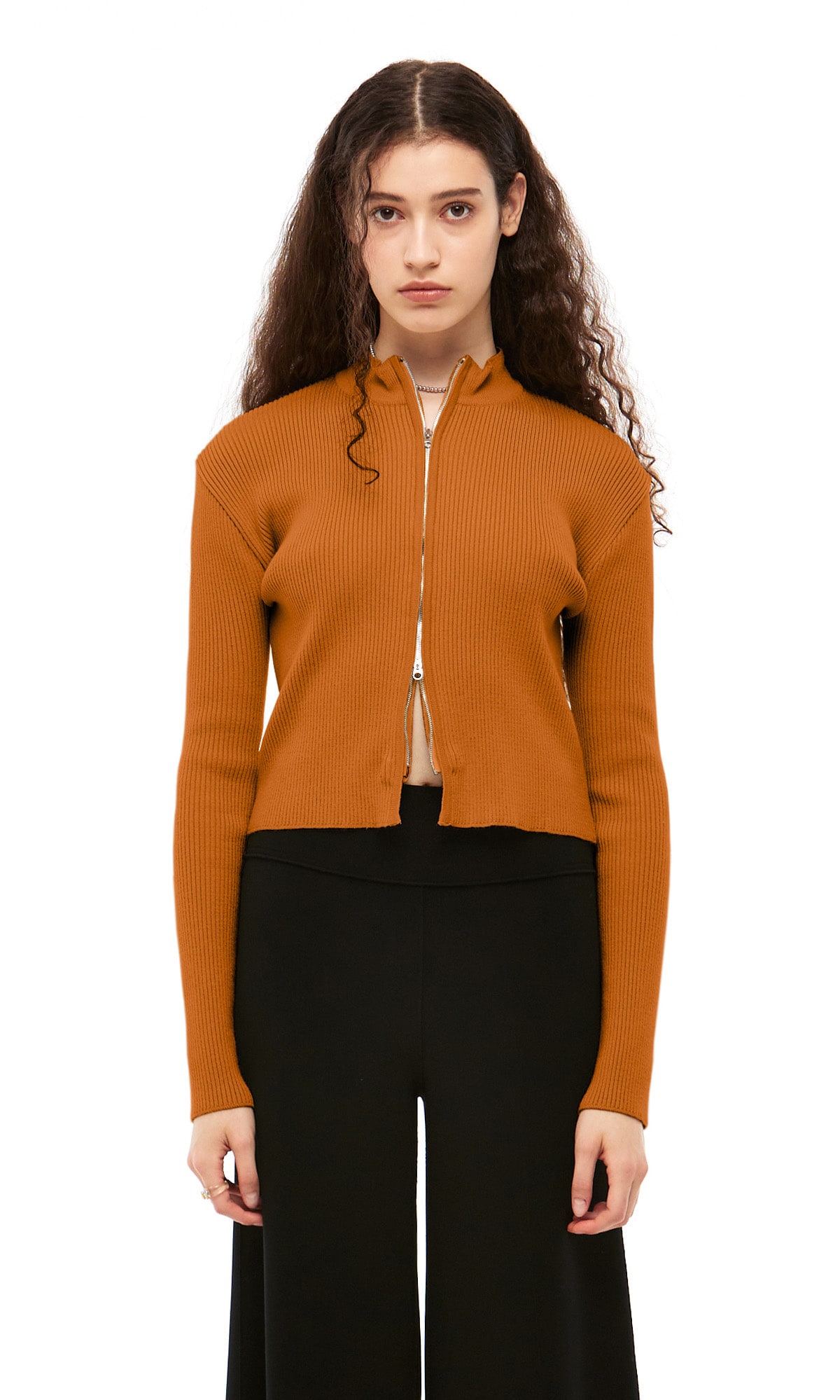 【J.CHUNG】 HEIM TWO WAY ZIP-UP CARDIGAN : GINGER