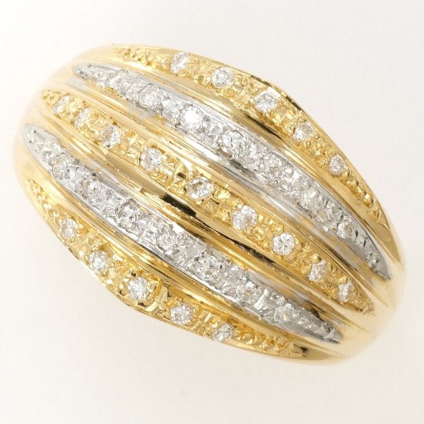 K18 18金 YGWG リング 15.5号 ダイヤ 0.20 カード鑑別書 ジュエリー 中古 65,120円