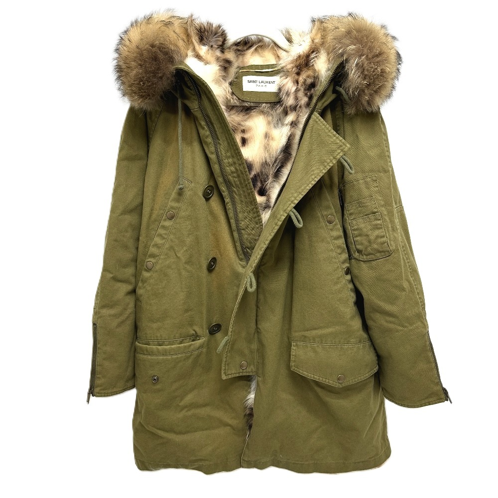 モッズコート 487861 フォックスファー フーディー アパレル コットン カーキ