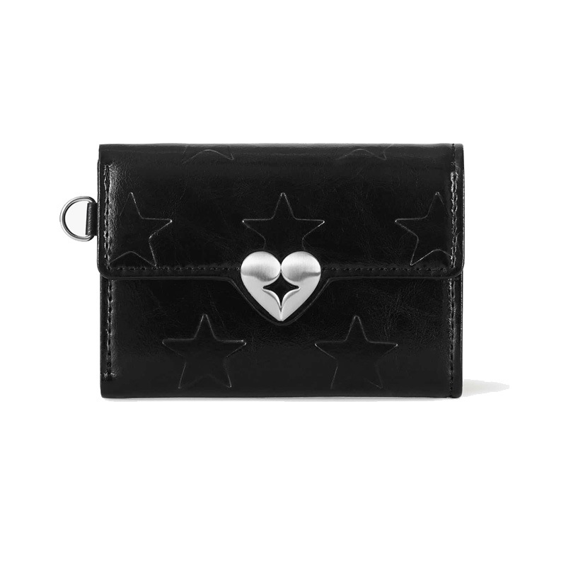 TWINKLE FLAP WALLET - BLACK