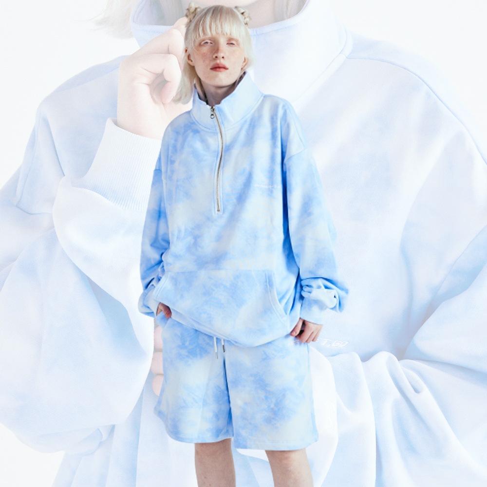 [UNISEX] [男女兼用] WATER PRINT HALF PANTS OVERFIT 捺染 半ズボン ハーフパンツ オーバーサイズ