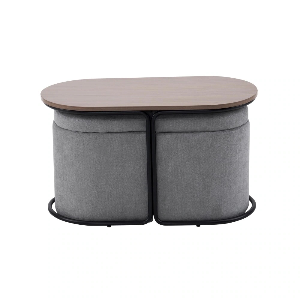 【早い者勝ちタイムセール】F10新作登場テーブル センターテーブル 完成品 スツール2個付き 収納付き サイドテーブル 北欧風 ソファテーブル リビングテーブル ローテーブル モダン 組立不要ブラウン