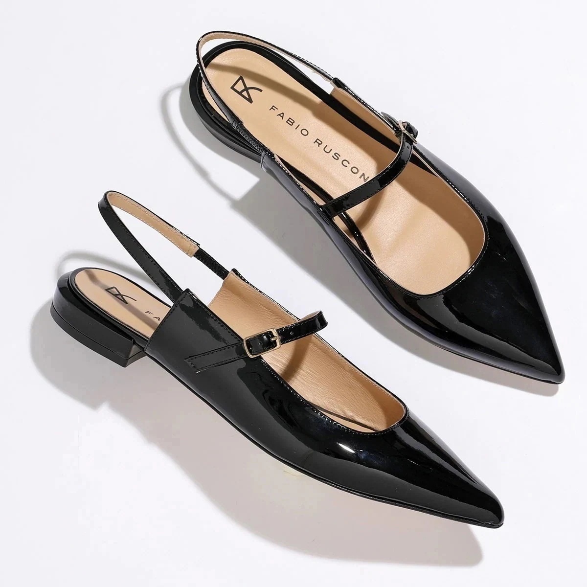 FABIO RUSCONI ファビオルスコーニ メリージェーン パンプス DORIS1637 VERNICE レディース レザー バックストラップ ポインテッド