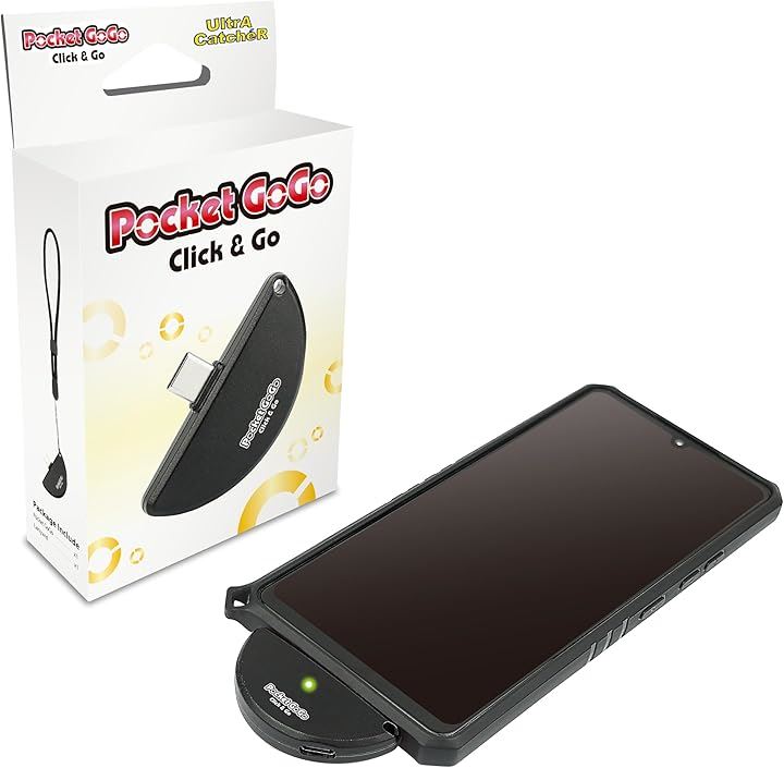 Pocket GoGo ポケモンGO スマホ一体型 オートキャッチ 充電不要 設定かんたん 軽量 小型 タイプCコネクタ Type-C用( タイプCコネクタ (Type-C)用 ブラッ)
