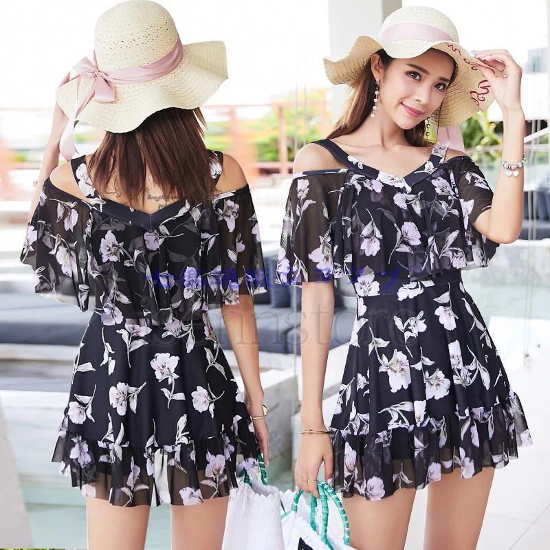 （6月新品）オールインワン 体型カバー ワンピース水着 レディース 花柄 ワイヤー入り ママ水着 バスト盛れる ショートパンツ 一体型 リゾート ビーチ 海 大人 おしゃれ