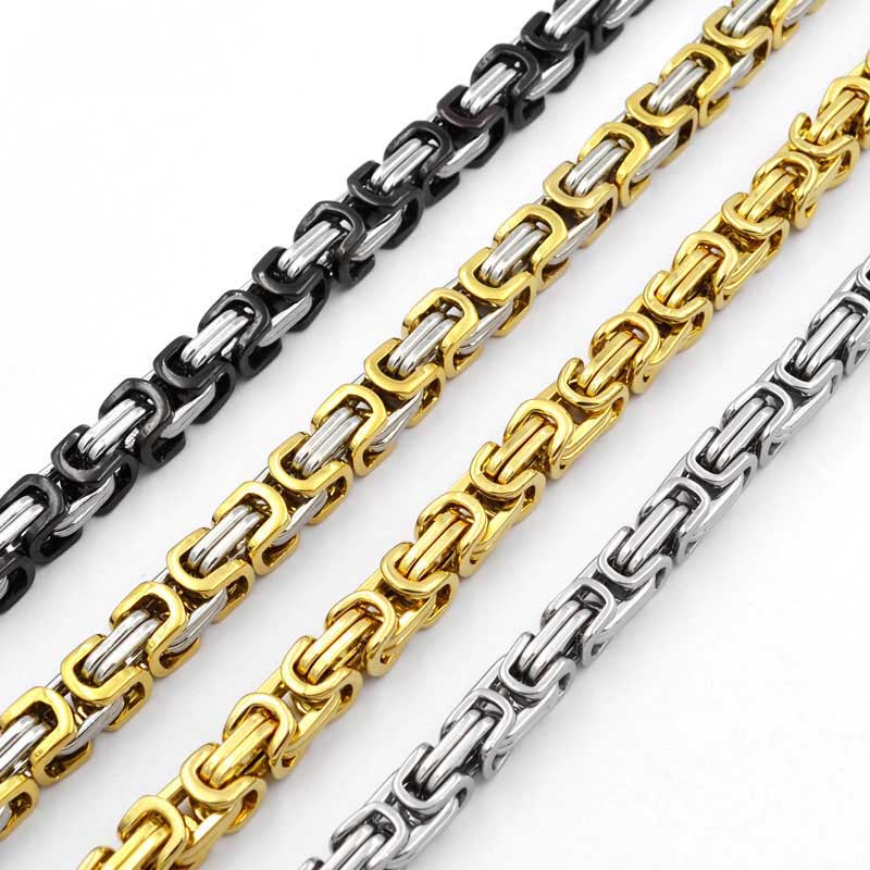 サンシャインステンレスチェーン（太さ：8mm 長さ：60cm）SUS316L 首飾り ネックレス 黒金銀色 ミックス アクセサリー 男性 彼氏 太い 重め 長い 人気 stc00-00046xx