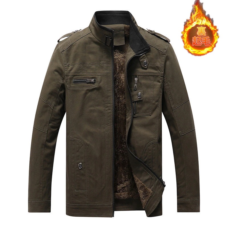 Hot!!!ミリタリージャケット メンズ ジャケット 裏起毛 裏ボア ブルゾン アウター 裏ボアジャケット 立て襟 ミリタリー 厚手 防風 防寒