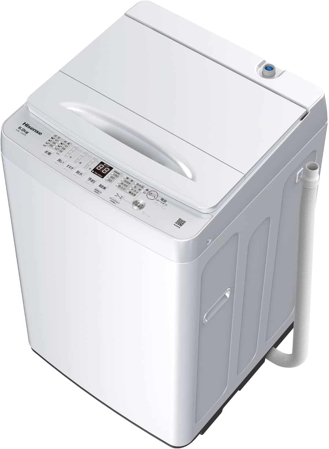 ハイセンス 全自動洗濯機 6kg ホワイト HW-T60H 最短14分洗濯 ステンレス水タンク 予約機能 スリムフィット 風乾燥 パワフル洗浄 一人暮らし 二人洗い