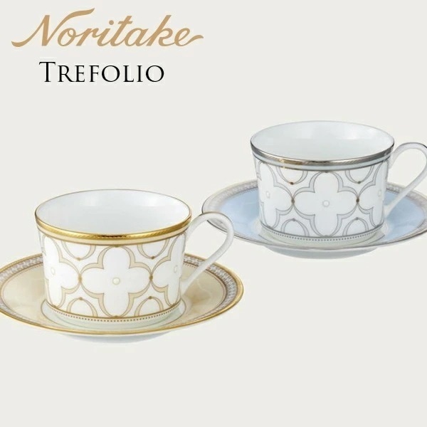 トレフォリオゴールド&プラチナ カップ＆ソーサーペア （色変り） 4945-57L/P93686 ノリタケ Noritake 正規品 食器 碗皿 r7c
