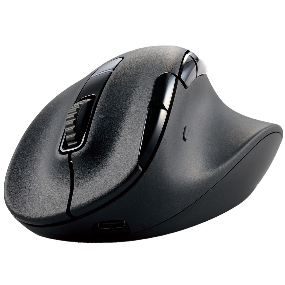 エレコム ワイヤレスマウス Bluetooth5.0/2.4GHz 静音 8ボタン 右手専用 Lサイズ MXGL50MBSKBK